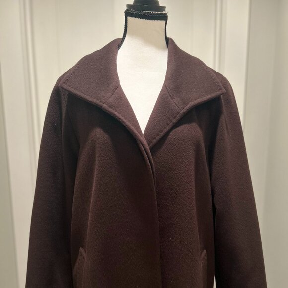 Cinzia Rocca Luxury Brown Angora & Wool Long Coat - Size 10 - Picture 5 of 11